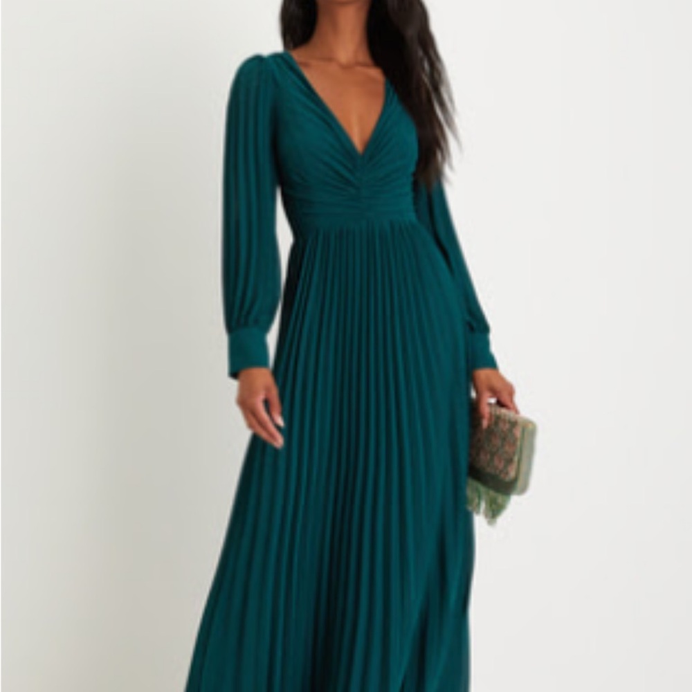Lulu's Deep Teal Long Sleeve Dress